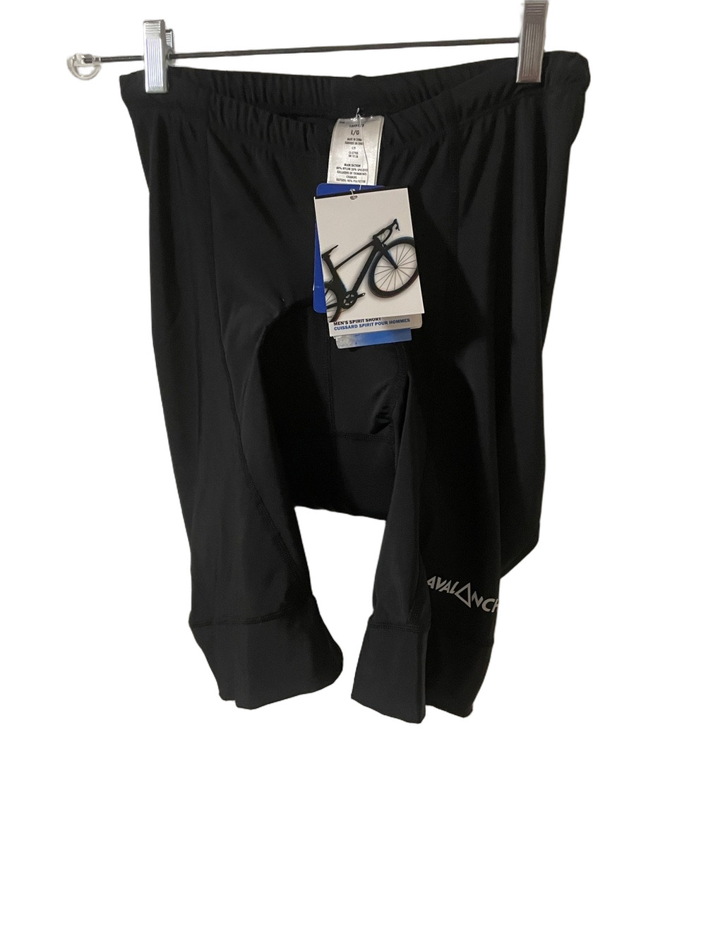Nwt’s Avalanche Black Cycling Shorts with Padded Seat Size Large